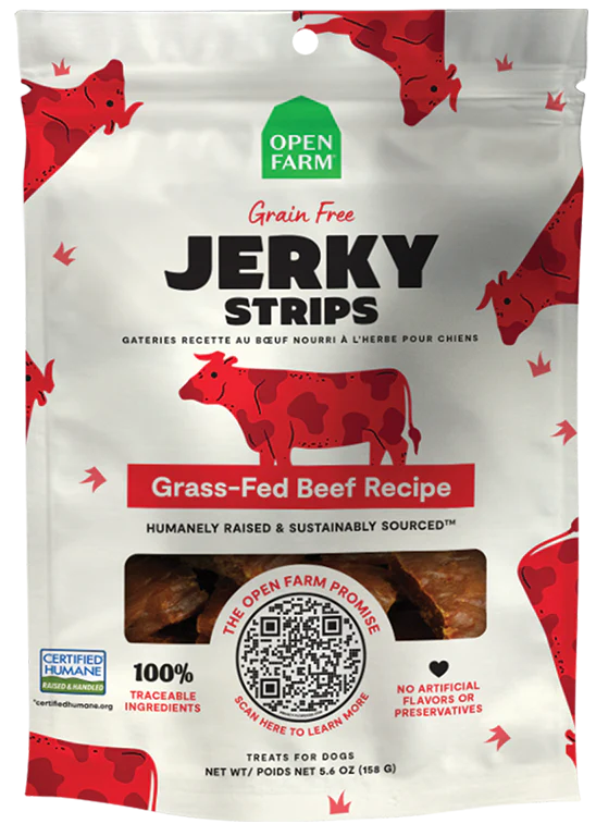 Open Farm Grass-Fed Beef Jerky Strips 5.6oz