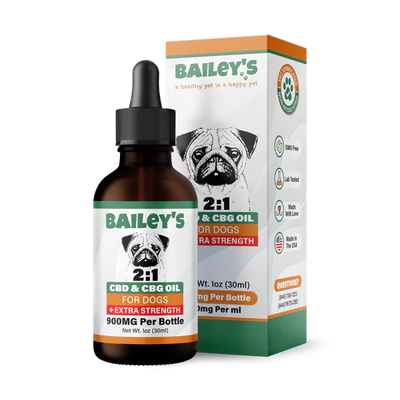 Baileys 2:1 Full Spectrum CBD and CBG Oil for Dogs 900mg