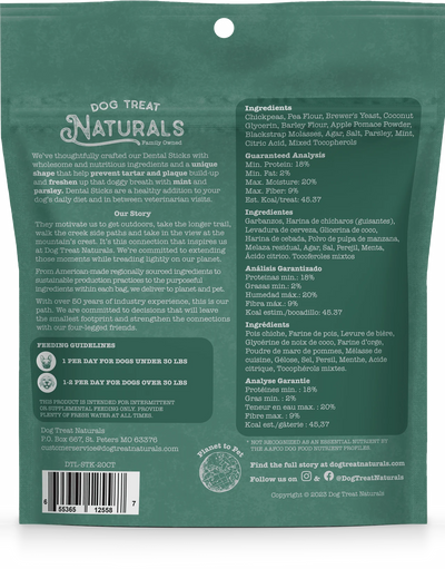 Dog Treat Naturals Dental Sticks 20ct