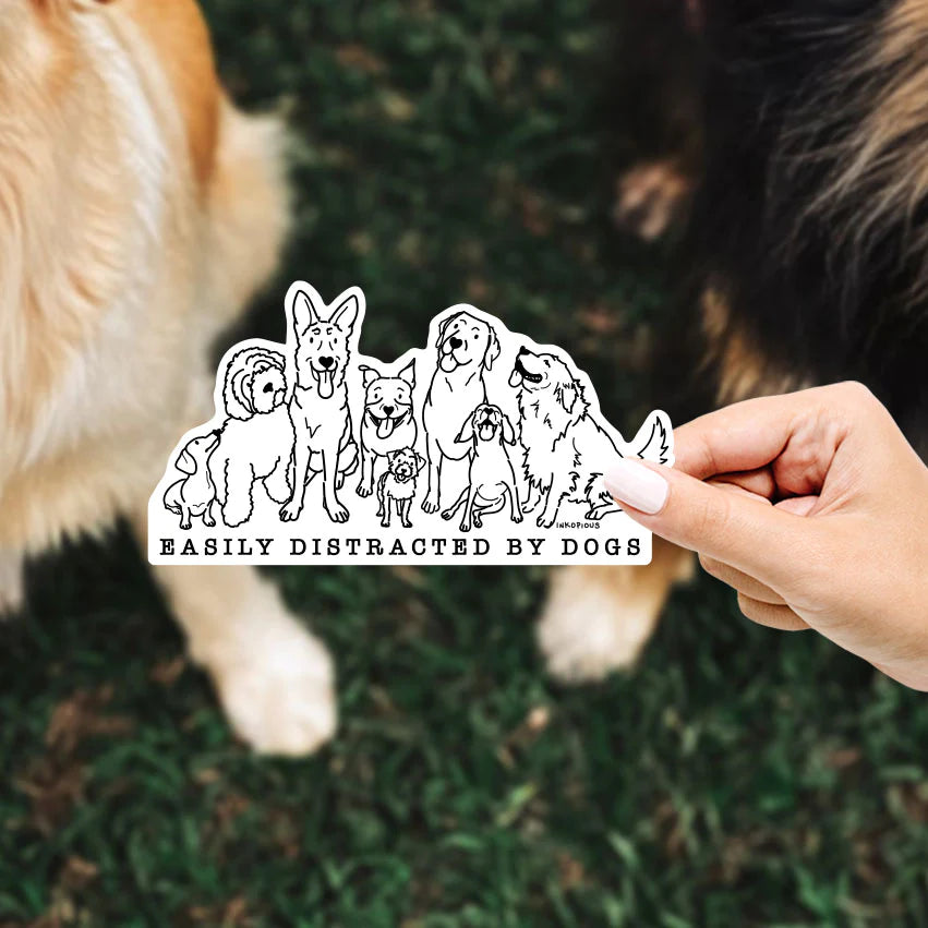 Easily Distracted By Dogs Sticker