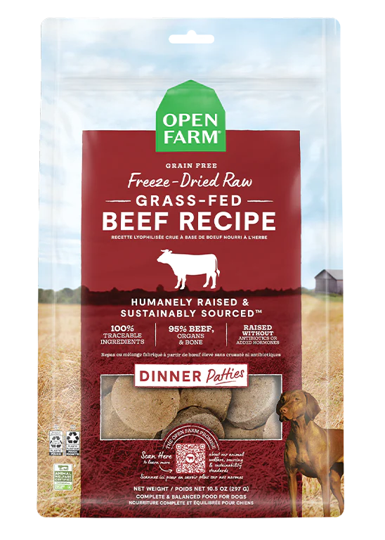 Open Farm Freeze Dried Beef Patties 10.5oz