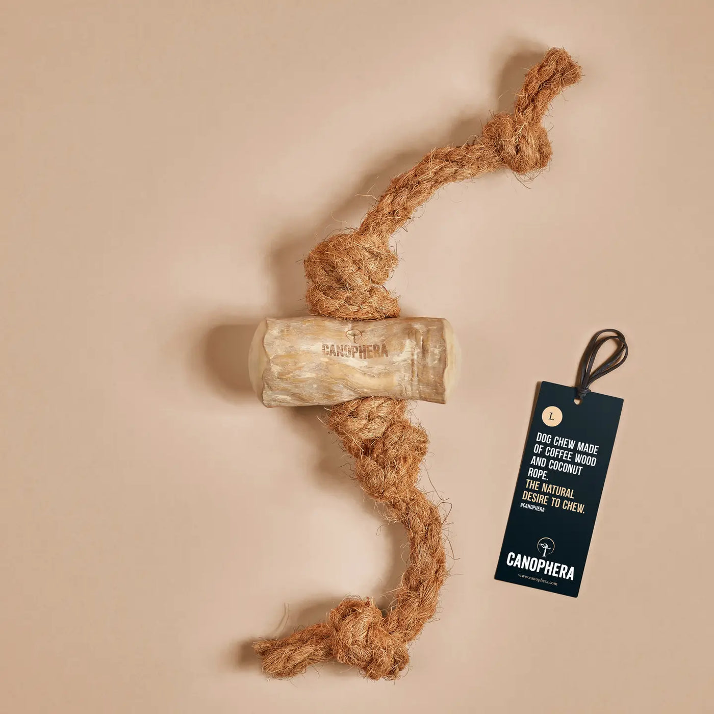 Coffee Wood and Coconut Rope Chew Toy