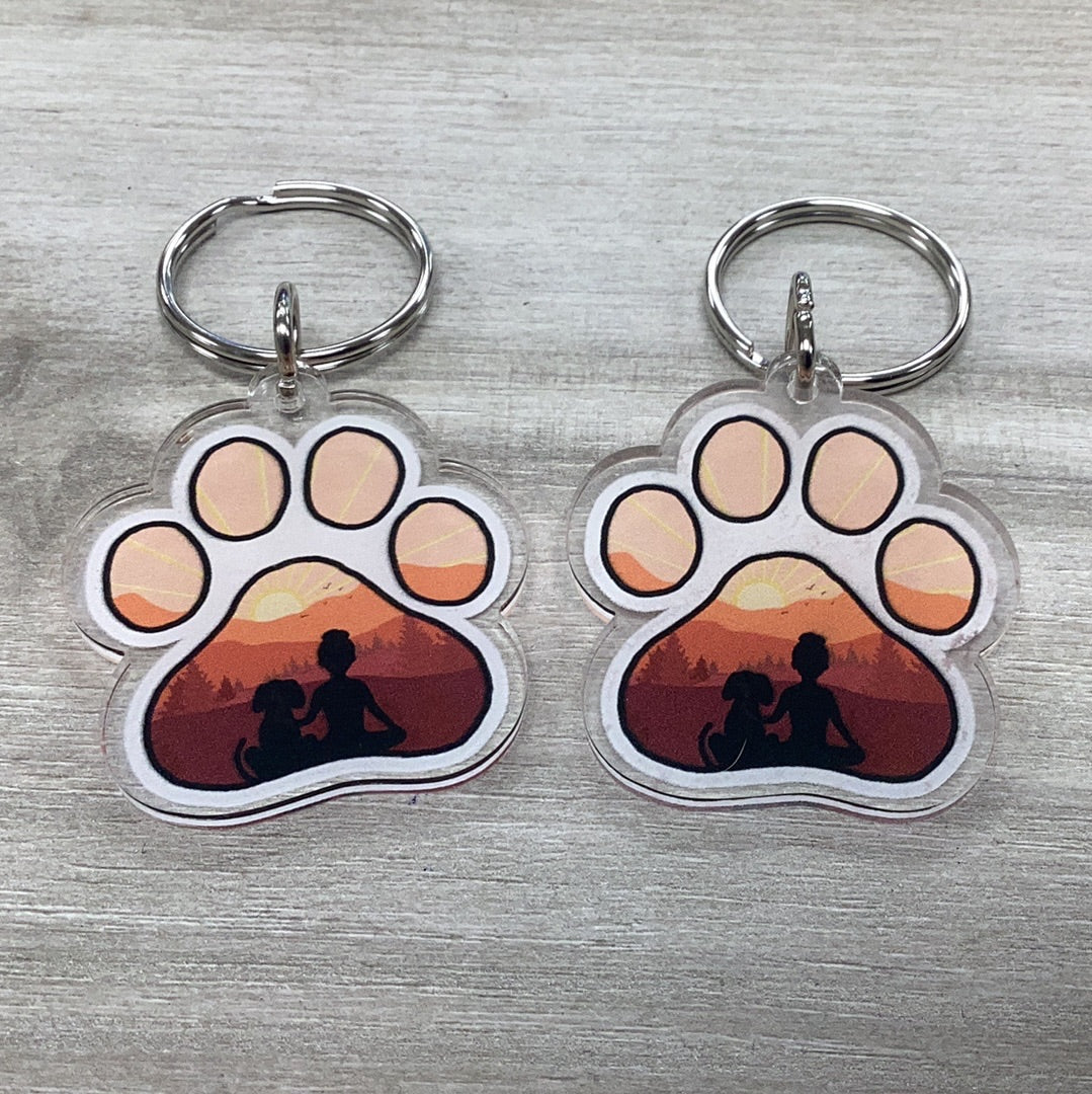 Sunset Paw Keychain