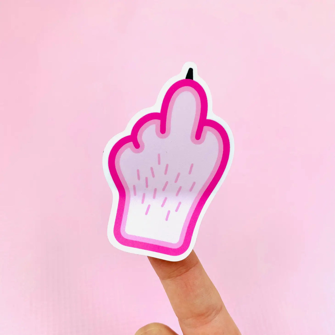 Pink Middle Finger Sticker