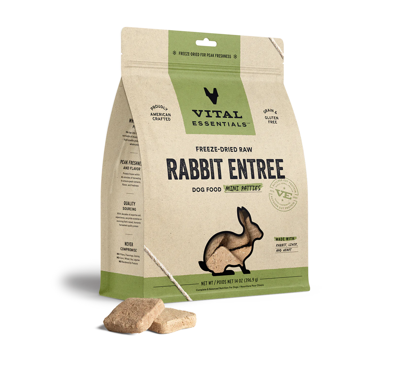 Freeze Dried Mini Rabbit Patties 14oz