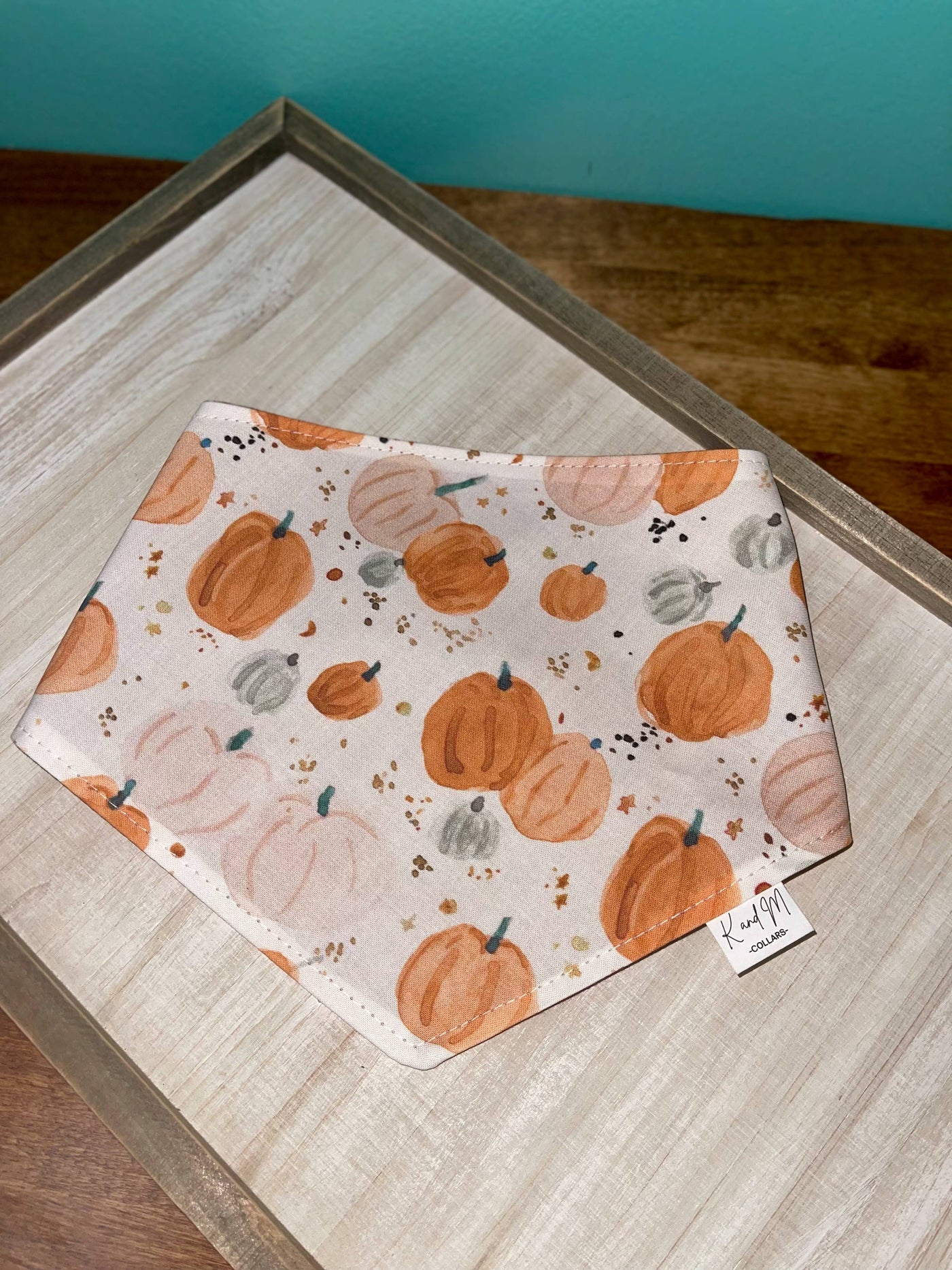 Watercolor Pumpkins Reversible Dog Bandana