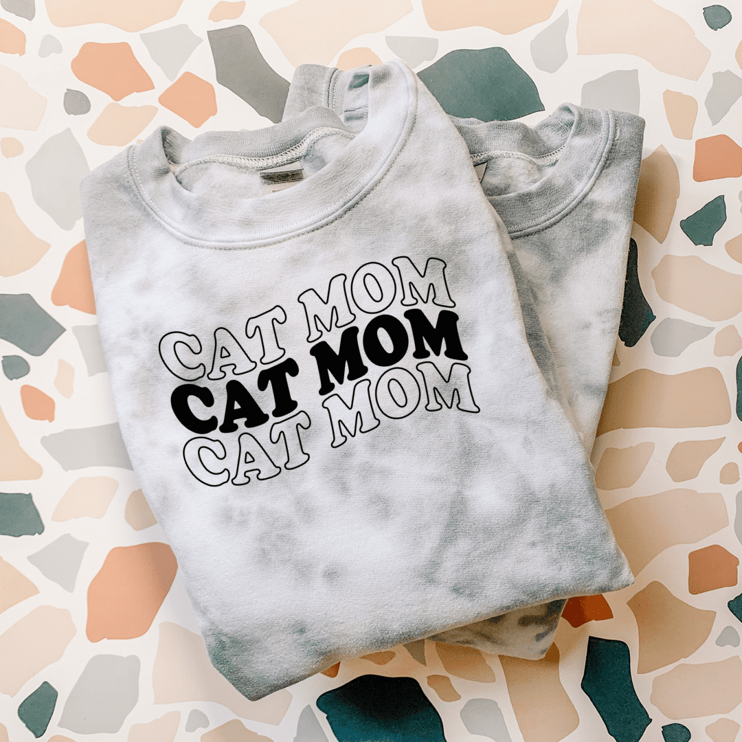 Cat Mom Tie Dye Crewneck