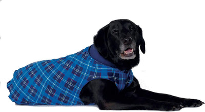 Gold Paw Blue Plaid/Navy Double Fleece