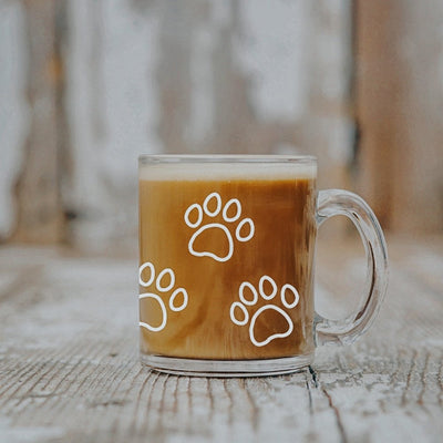 Paw Print Glass Mug