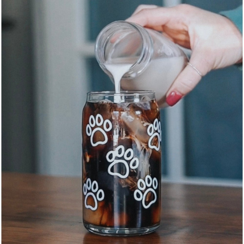 Paw Print Glass Cup