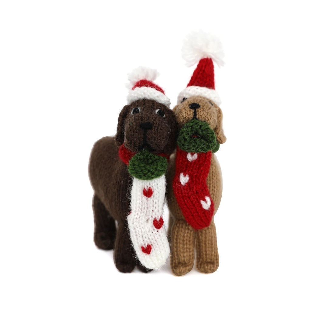 Wool Dog with Stocking Ornament