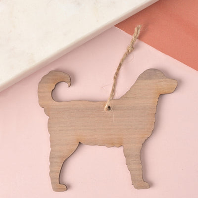 Wooden Breed Silhouette Ornament