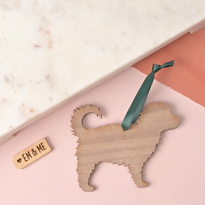 Wooden Breed Silhouette Ornament