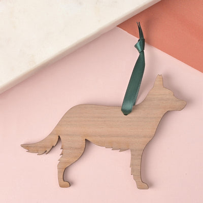 Wooden Breed Silhouette Ornament