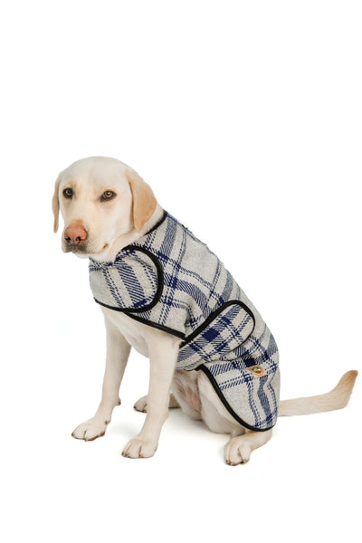 Chilly Dog Grey/Blue Plaid Coat