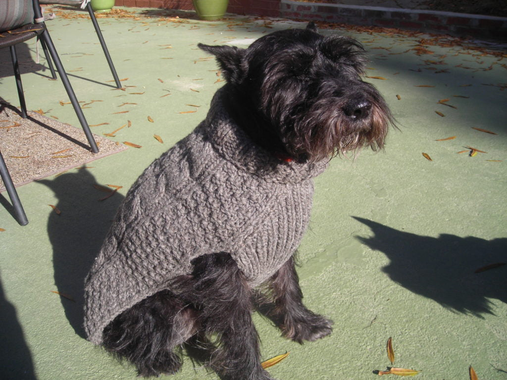 Chilly Dog Grey Cable Knit Sweater