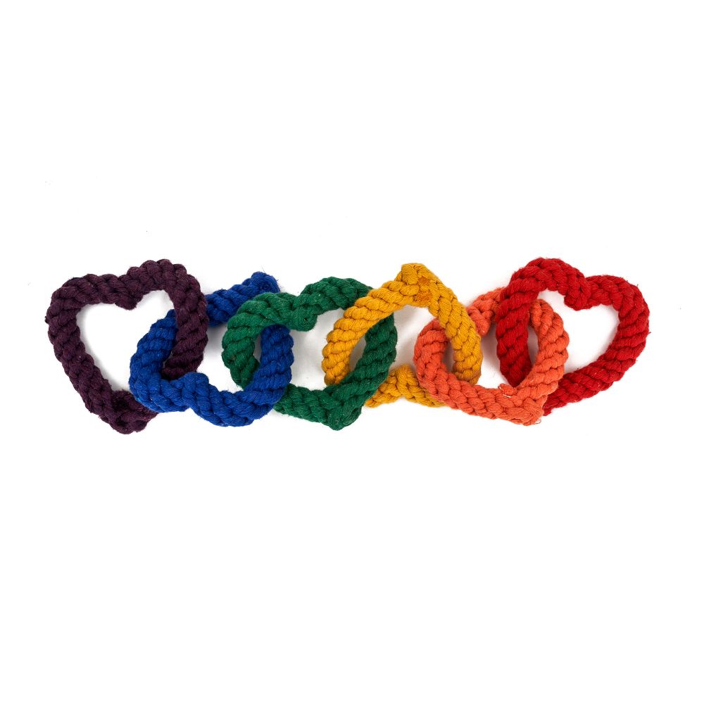 Rainbow Heart Chain Rope Toy