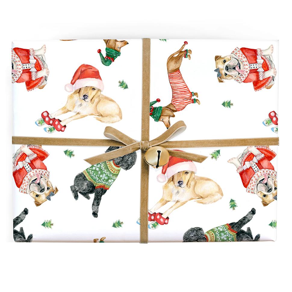 Holiday Dogs Gift Wrap