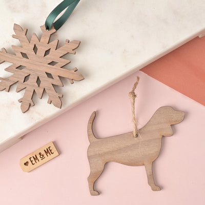 Wooden Breed Silhouette Ornament