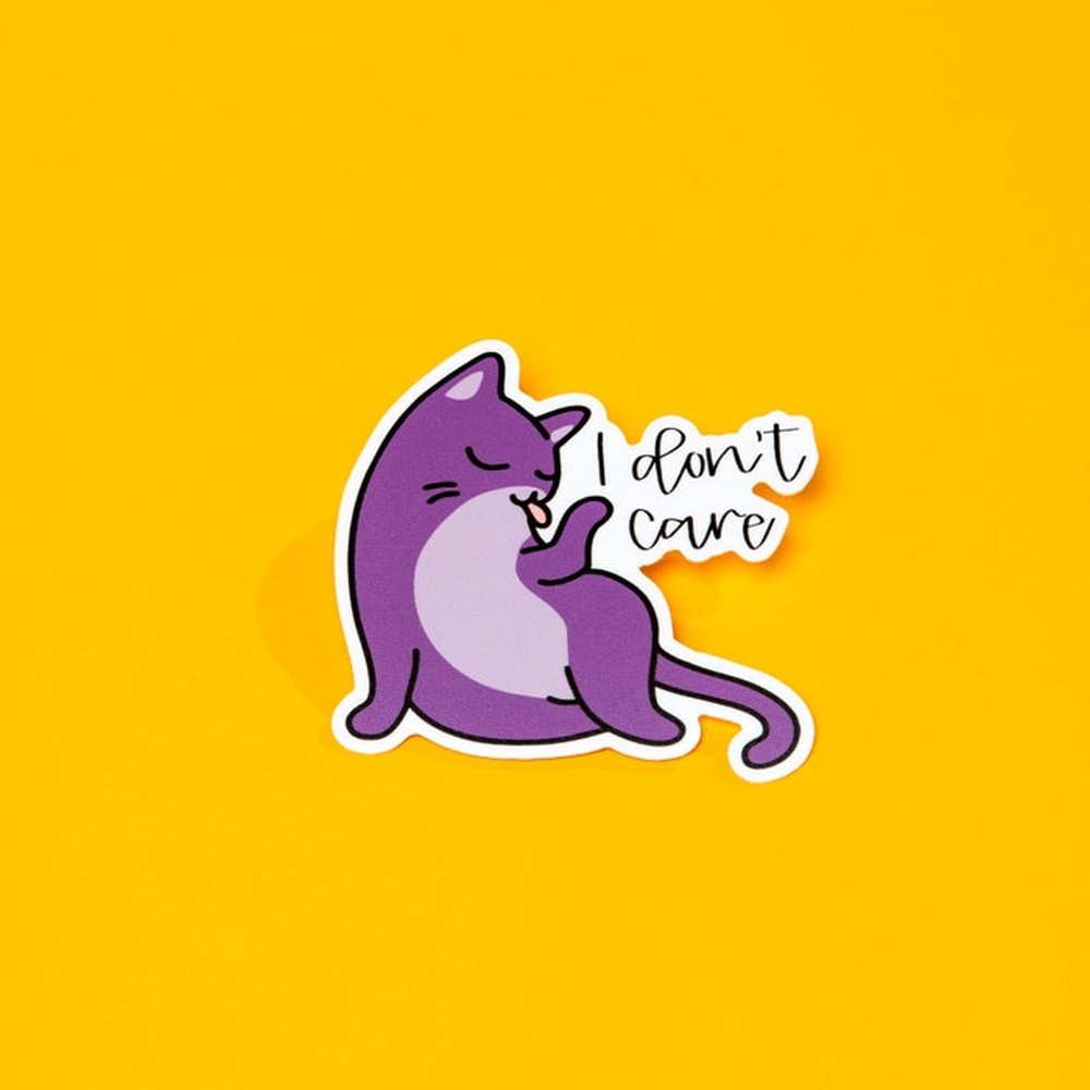 I Don't Care Cat Sticker