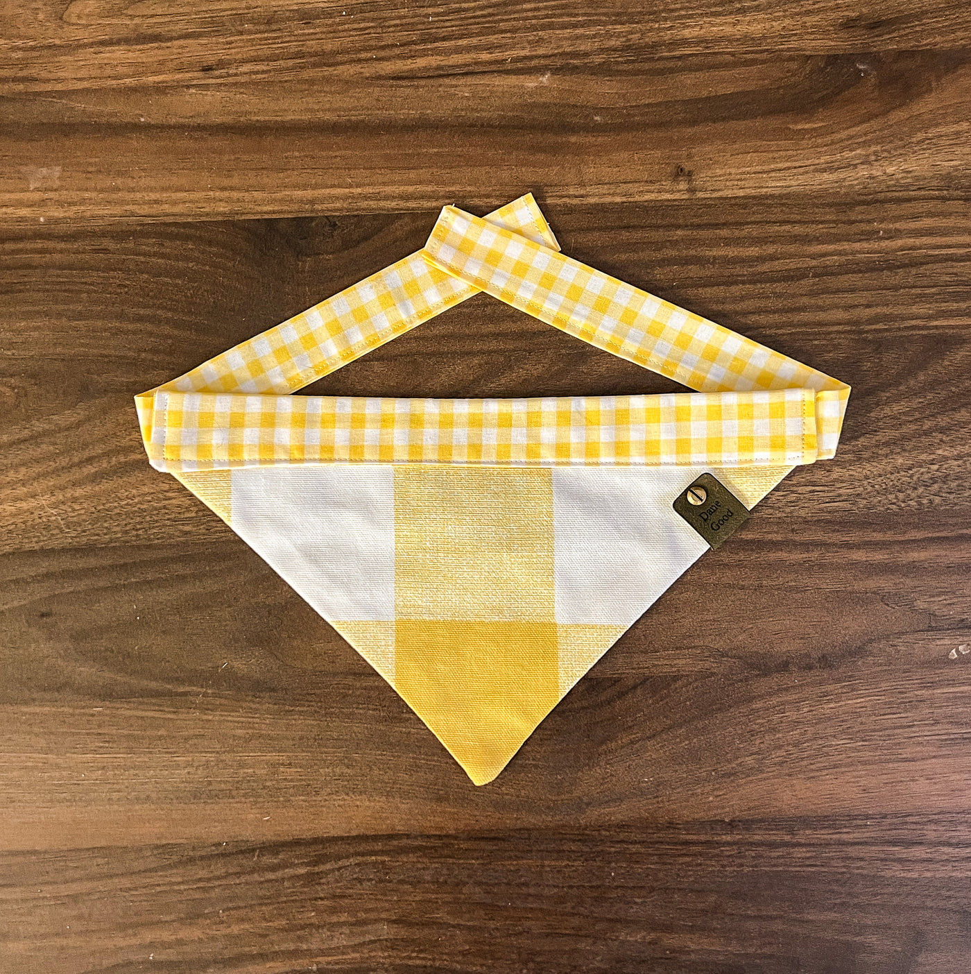 Dane Good Reversible Yellow Gingham Bandana