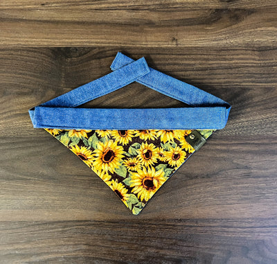 Dane Good Reversible Sunflower Denim Bandana