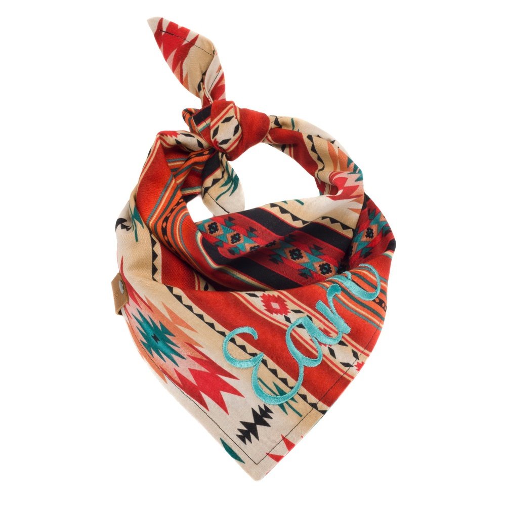 Puppy Riot Red Aztec Bandana