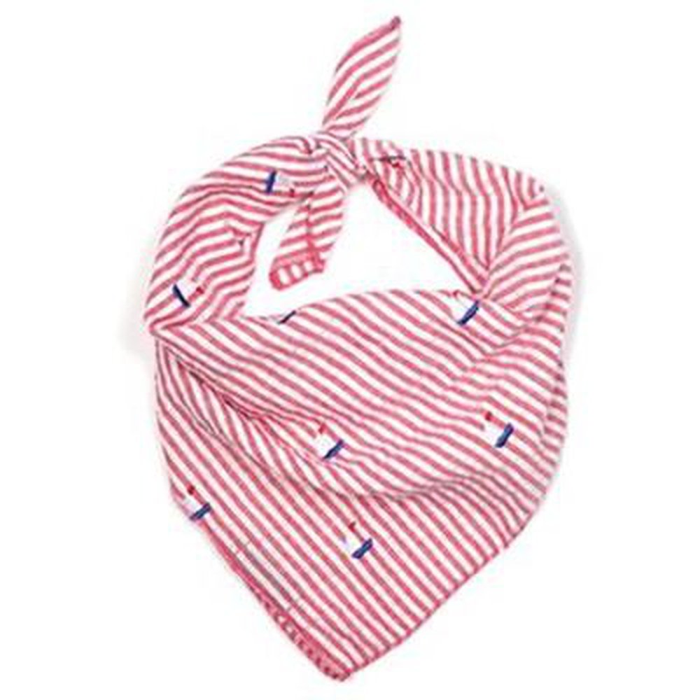 Worthy Dog Red Stripe Sailboat Bandana