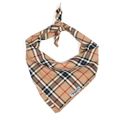 Worthy Dog Tan Plaid Bandana