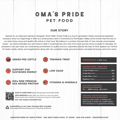 Oma's Pride Beef Lung 2oz