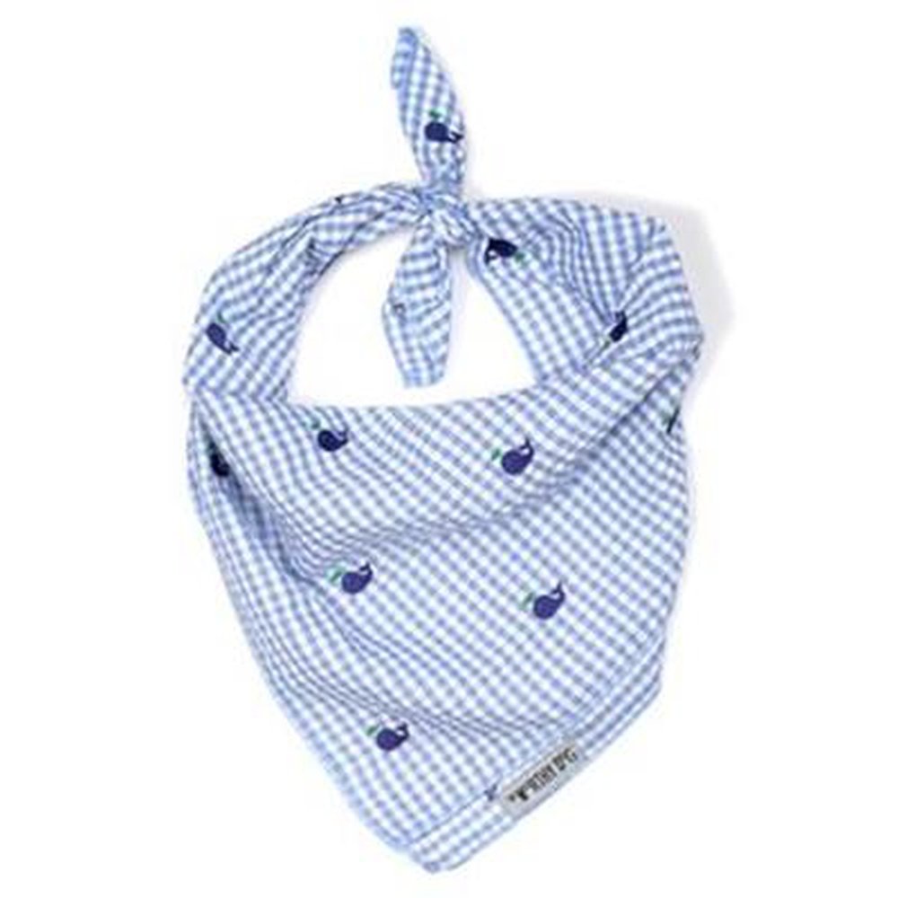 Blue Plaid Whale Bandana